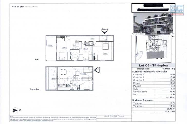 vente-appartement-T4 duplex-à- saint -gilles -les -bains